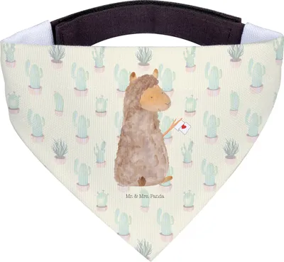Produktbild von Mr. & Mrs. Panda Bandana Alpaka Fahne - Kaktus Grün - Geschenk, Alpakas, Liebe, Hunde Halstuch, Für, Lama, Hundehalstuch, Hund, Dreieckstuch, Lamas