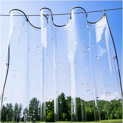 Obrázek produktu pro Voděodolná plachta, rozměry 1,8 x 2 metry, PVC, tloušťka 0,3 mm, průhledná, určená k zakrytí zahrady