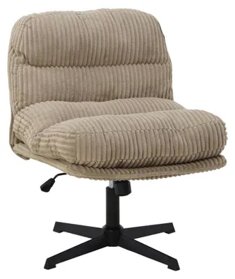 Produktbild von HOMLA CORDIVO Kord-Drehsessel beige 66x71x83 cm