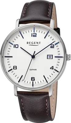Immagine prodotto di Orologio da polso in pelle Regent da uomo, quarzo, cinturino in pelle marrone scuro D2URF1516