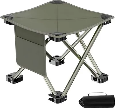 Produktbild von Ultiluxe Camping-Hocker - Faltbare Klappstuhl - Mini Klappstuhl - 33 cm - Tragbar - Leichtgewicht - Grün - 33 cm - Grün