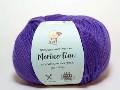 Obrázok produktu pre Merino Fine Art'is Yarn 100 % Vlna | Superwash a antialergická (50 g/150 m) (332 svetlofialová)