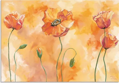 Produktbild von ARTland Wandbild Alu für Innen & Outdoor Mohnkomposition Größe: 100x70 cm