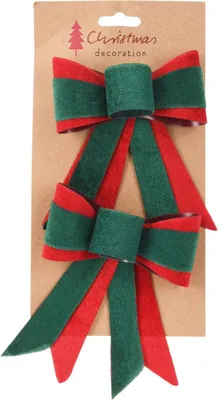 Produktbild von Dekorative Weihnachtssamtschleife 11,5x13 cm 2 St.