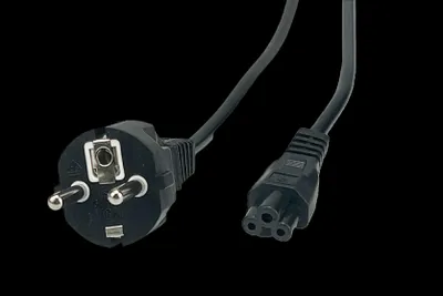Obrázok produktu pre 1,2 m napájací kábel AC, zástrčka EU na C5, čierny