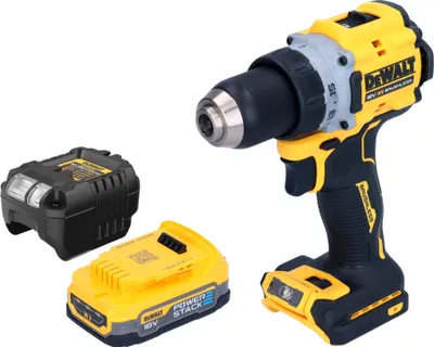 Produktbild von DeWalt DCD 800 E1 Akku Bohrschrauber 18 V 90 Nm Brushless + 1x Powerstack Akku 1,7 Ah + Ladegerät