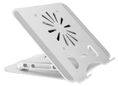 Obrázok produktu pre Stojan na chladenie notebookov 17", z hliníkovej zliatiny, výškovo nastaviteľný, skladací, prenosný, s ventilátorom a USB portom