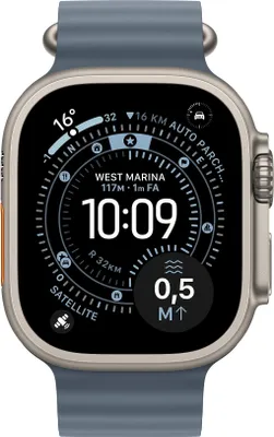 Produktbild von Apple Watch Ultra 3 Titan Natur Ocean Armband Maritimblau