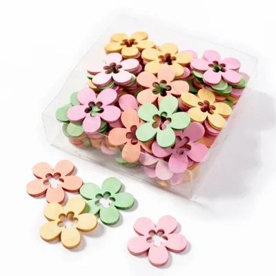 Productafbeelding van Omgoods - Set van 72 Houten Bloemen voor Tafeldecoratie