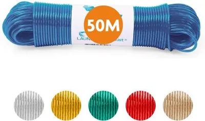Productafbeelding van Sterke Waslijn van 50 Meter met Stalen Kern