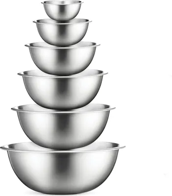 Produktbild von Rührschüssel-Set aus Edelstahl für die Küche, spülmaschinenfeste Schüsseln zum Kochen, Backen und Zubereiten von Mahlzeiten