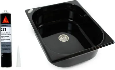 Immagine prodotto di Lavello in acciaio inox nero Lavandino da campeggio + scarico T3 T4 T5 T6 Vito