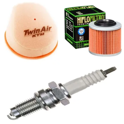 Obrázok produktu pre Súprava náhradných dielov pre KTM GS 500 PL, rok výroby 1982: vzduchový filter, olejový filter, zapaľovacia sviečka od pamoto –