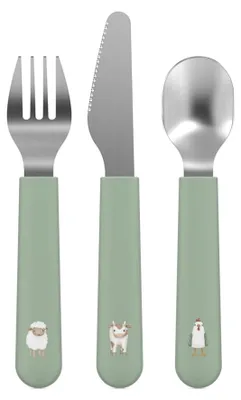 Imagen del producto de Conjunto de cubiertos para niños Mepal Mio, de 3 piezas, colección Little Farm de Little Dutch