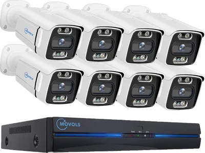 Produktbild von Sicherheitskamerasystem, humanoide Erkennung, Gegensprechfunktion, 8CH 5MP mit 8 Kameras, 2T