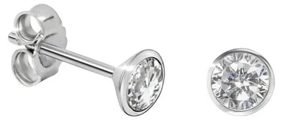 Produktbild von Solitär Ohrstecker Silber 925 Ohrringe mit Zirkonia 4 mm