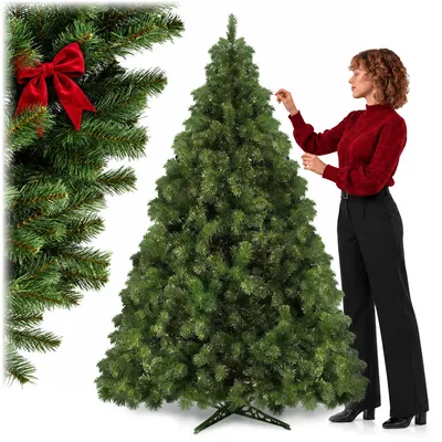 Produktbild von KADAX Künstlicher Weihnachtsbaum, Weihnachtsbaum, 180cm, Tanne, 295 Zweige, KI-generiertes Bild