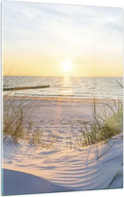 Produktbild von Bilder auf glas - Einteilig - Düne Strand Meer - 50x70cm - Glasbilder - Wandbilder - Bilder - zum Aufhängen bereit - Wanddekoration aus Glas - Glas Bilder - Wandbild auf Glas - GPA50x70-3989