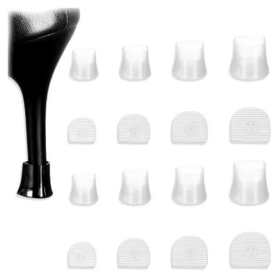 Produktbild von 8 Paar Absatzschoner für High Heels, Ersatzsohlenschutz und Fersenpolster, Antirutsch Heel Protector, Absatzschutz für Tanzschuhe, Transparent