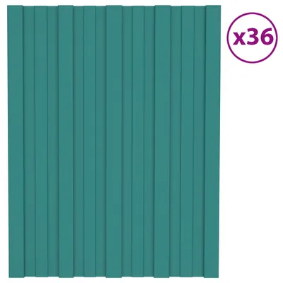 Zdjęcie produktu dla vidaXL Panel dachowy, 36 szt., zielony, 60 x 45 cm, stal ocynkowana