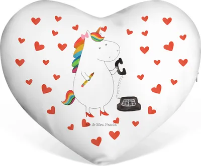 Produktbild von Mr. & Mrs. Panda Dekokissen Einhorn Sekretärin - Weiß - Geschenk, Unicorn, Kuschelkissen, Steuerbüro, Büro, Partnerkissen, Sofakissen, dekoartikel, Liebeskissen