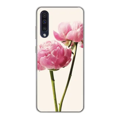 Produktbild von MuchoWow® Handyhülle Schutzhülle Hülle für Samsung Galaxy A30s Blumen - Blüte - Rosa Silikon Softcase Handy Hülle - Karteninhaber