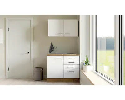 Obrázek produktu pro Minikuchyně se spotřebiči Flex Well Vintea 100 cm barva čela magnólie matná barva korpusu lancelot oak