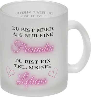 Produktbild von Herzen der Freundschaft Glas Tasse mit Spruch Mehr als Freundin