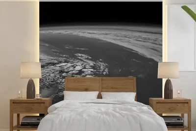 Produktbild von MuchoWow® Fototapete für Wohnzimmer oder Schlafzimmer Wandtapete Vinyl Motivtapete Erde - Planeten - Luft - 240x240 cm - Schlafzimmer-Tapete