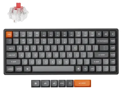 Zdjęcie produktu dla Keychron K2 Max, 75%, Przewodowy i Bezprzewodowy, USB + RF Wireless + Bluetooth, Mechaniczna, RGB LED, Czarny, Szary