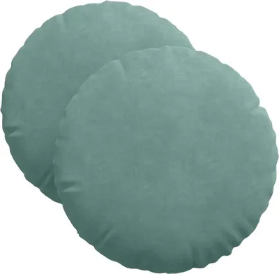 Produktbild von vidaXL Sitzkissen 2 Stück Meergrün Ø 40 x 13 cm Samt