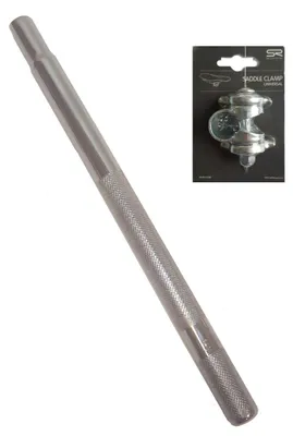 Produktbild von Lange Stahl Sattelstütze silber 400mm 40cm Sattelstange verschiedene Durchmesser