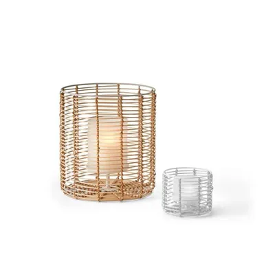 Produktbild von Philippi Cane Windlicht S Schilfrohr, Stahl, Borosilikatglas matt 225007