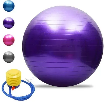 Productafbeelding van Ibenzoa® Yogabal met anti-lek technologie – geschikt voor Pilates en yoga, gemaakt van versterkt PVC, vrij van BPA en zware metalen, maximaal draaggewicht 100 kg, diameter 45/55/65/75 cm, inclusief pomp