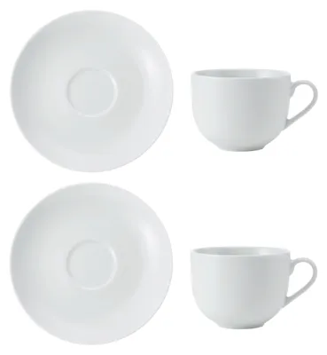 Zdjęcie produktu dla MIKASA MKCHTCUPPK2 Zestaw filiżanek i spodków (porcelana, 220 ml), kolor biały