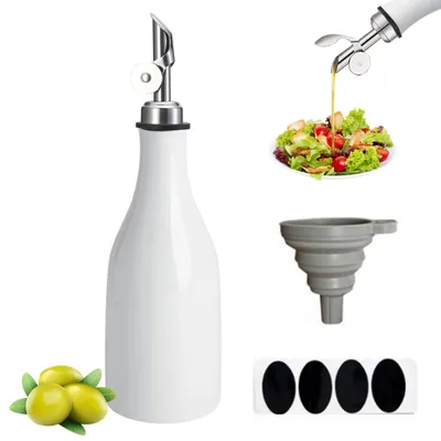 Produktbild von Solidchoice – Ölflasche mit Ausgießer und Trichter, 300 ml, Keramik