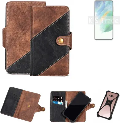 Produktbild von K-S-Trade Handyhülle Schutzhülle Bookstyle Case kompatibel mit Samsung Galaxy S21 FE Exynos Klapphülle Cover Hülle Schutztasche 1x