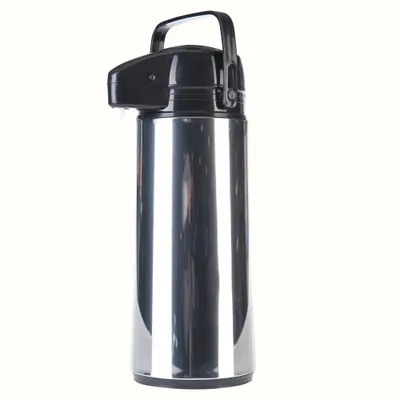 Produktbild von Konferenz-Thermoskanne mit Pumpe, Glasbehälter, Edelstahlgehäuse, 1,9 l, stahlschwarz