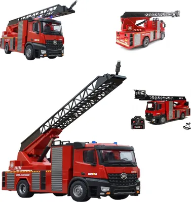 Produktbild von COIL RC-Auto, RC-Feuerwehr, RC Ferngesteuertes, Feuerwehrauto, HUINA 1561, 1:14, Frequenz: 2,4 GHz, LED, Sound, Steuerkanäle: 22 Kanäle, Rot