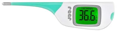 Produktbild von reer ColourTemp Fieberthermometer mit großen Display, Kontakt-Thermometer, Grün, Weiß, Unterarm, Tasten, °C, Körpertemperatur
