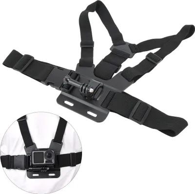 Imagen del producto de Soporte para cámara, cuerda elástica, resistente, robusto, suave, cómodo, arnés de pecho, diseño ajustable para deportes