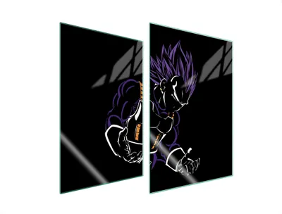 Produktbild von Herdabdeckplatten 2 teilig 35x52 Glaskeramikkochfeld Abdeckung Glas Schneidebrett Anime Violett