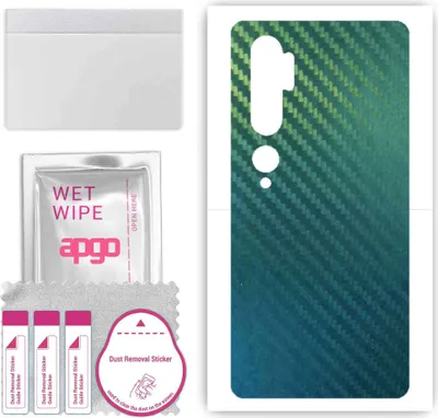 Produktbild von apgo Rückseite Schutzfolie, Skin, kompatibel mit Xiaomi Mi Note 10 Pro, Hinten Displayschutzfolie aus Vinylfolie, kratzfest, einfache Montage - Kohlenstoff-Chamäleon CAKA1