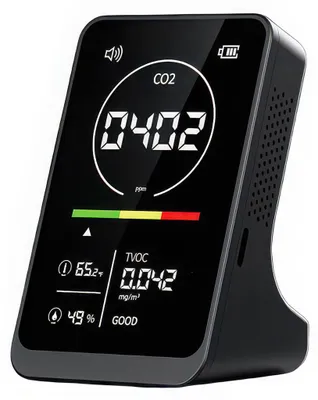 Produktbild von 4 in 1 Luftqualitätsmesser für Innenräume mit CO2 Temperatur Luftfeuchtigkeit