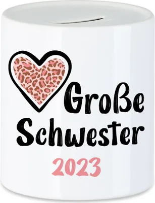Produktbild von Große Schwester 2023 Spardose Sisters Beschützerin Geborgenheit Liebe Familie Zusammenhalt Freude Spaß Sis Love
