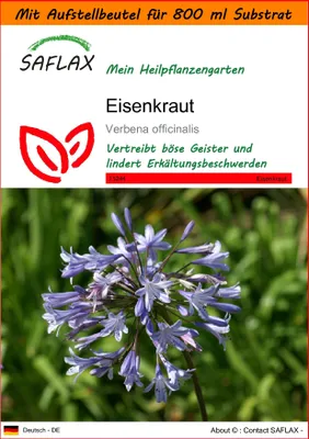 Produktbild von SAFLAX Garden in the bag - Eisenkraut - Verbena officinalis - 250 Samen - Mit Anzuchtsubstrat im praktischen, selbst aufstellenden Beutel