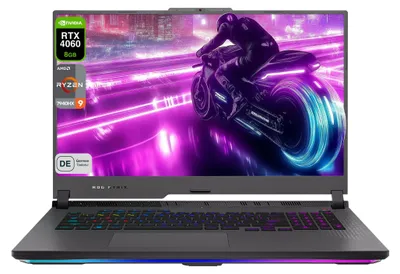 Produktbild von ASUS ROG Strix G17 Gaming Laptop, Ryzen 9-7940HX, 17.3" FHD (1920x1080), RTX4060, RGB QWERTZ Tastatur, 64 GB RAM | 1 TB SSD