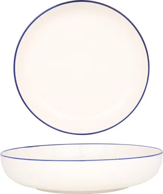Zdjęcie produktu dla Talerze głębokie Rinart - Blue Edge - Porcelana - 26 cm (2000 cm3)