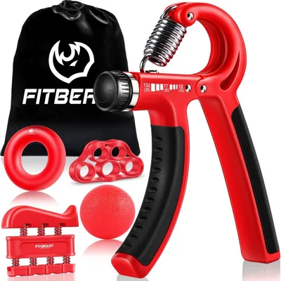 Produktbild von Handtrainer Handkrafttrainer Fingertrainer - Verstellbar 5 bis 60 kg - 5-teiliges Set - Für Finger und Unterarme