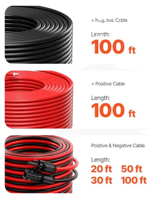 Obrázek produktu pro Prodlužovací kabel pro solární panely, 10 AWG, vodotěsné provedení, černý
